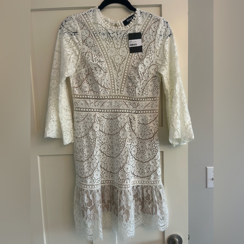 Blue B White Lace Dress